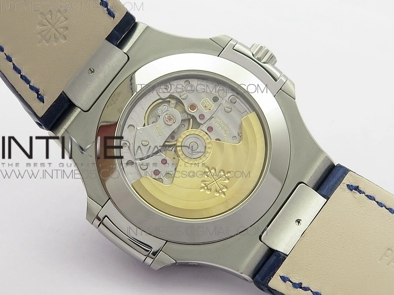 NAUTILUS 5726 SS GRF 1:1 BEST EDITION BLUE DIAL WORKING ANNUAL CALENDARON BLUE LEATHER STARP A.324 V2